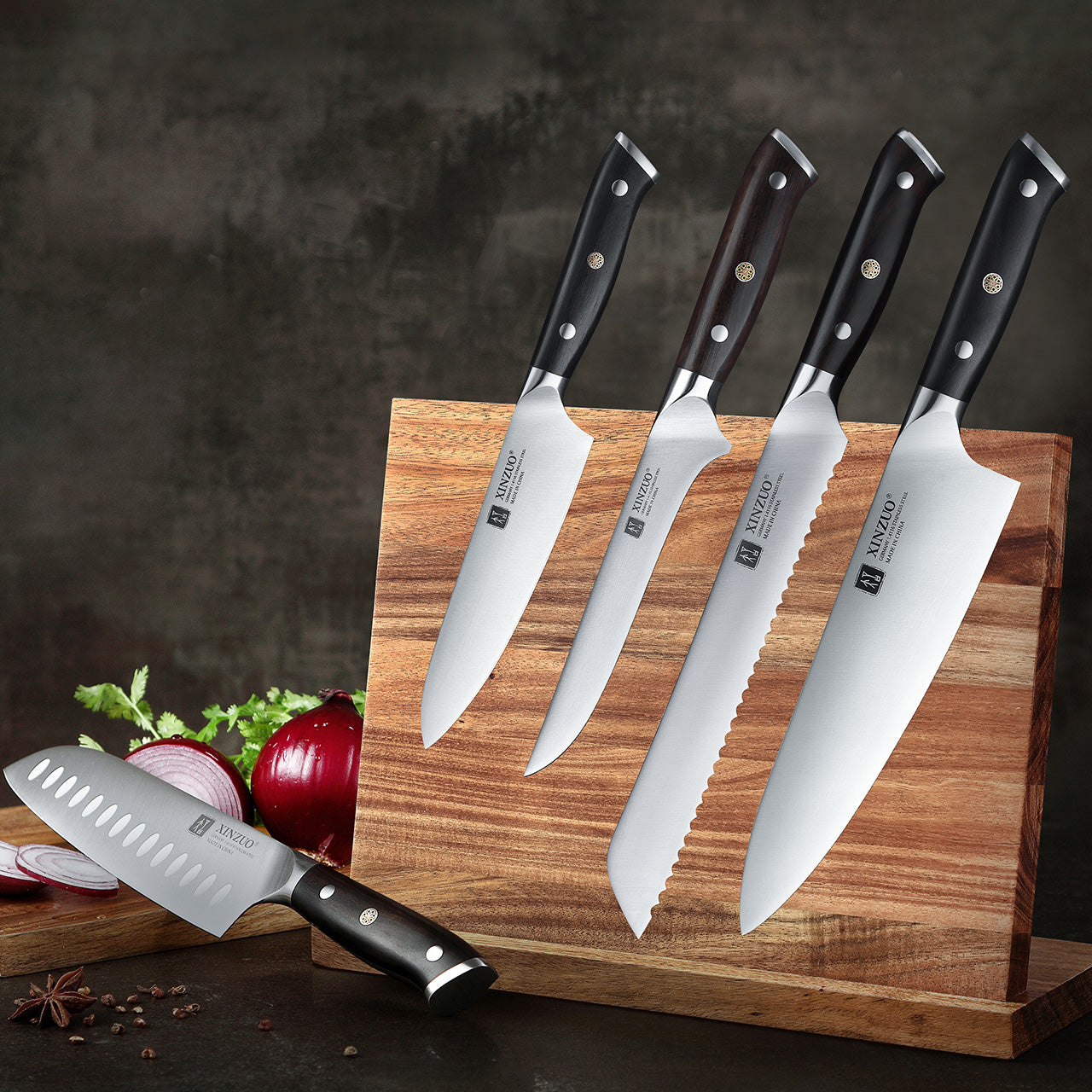 XINZUO 包丁セット 5本 Amazon.com: XINZUO 5-Piece Kitchen Knife,Super Sharp Damascus
