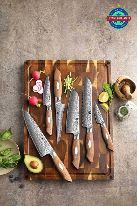 Xinzuo B46W 6 Pcs Damascus Chef Knife Set