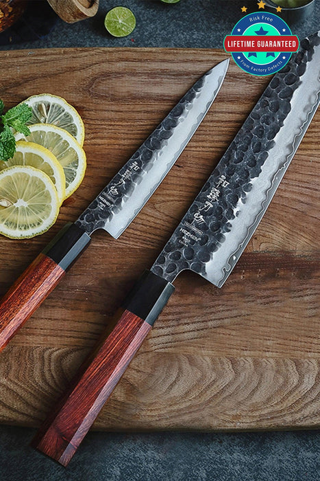 Hezhen PM8S Chef and Nakiri Knife Set 10cr Steel Core Stainless Steel VG10 equiv - The Bamboo Guy