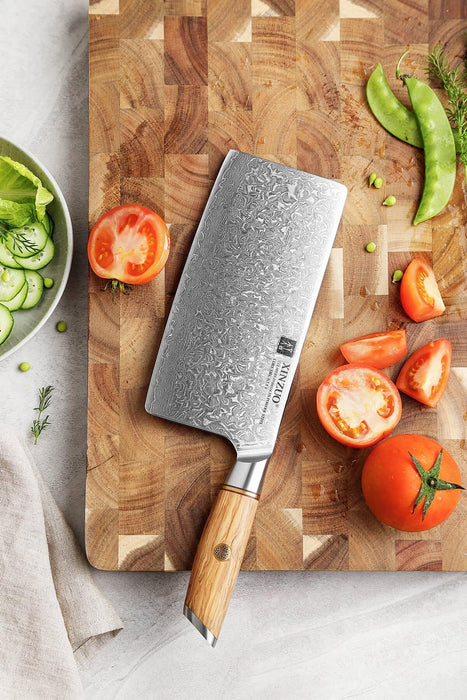 XINZUO B37 Nakiri Japanese Damascus Steel Kitchen Vegetable Knife