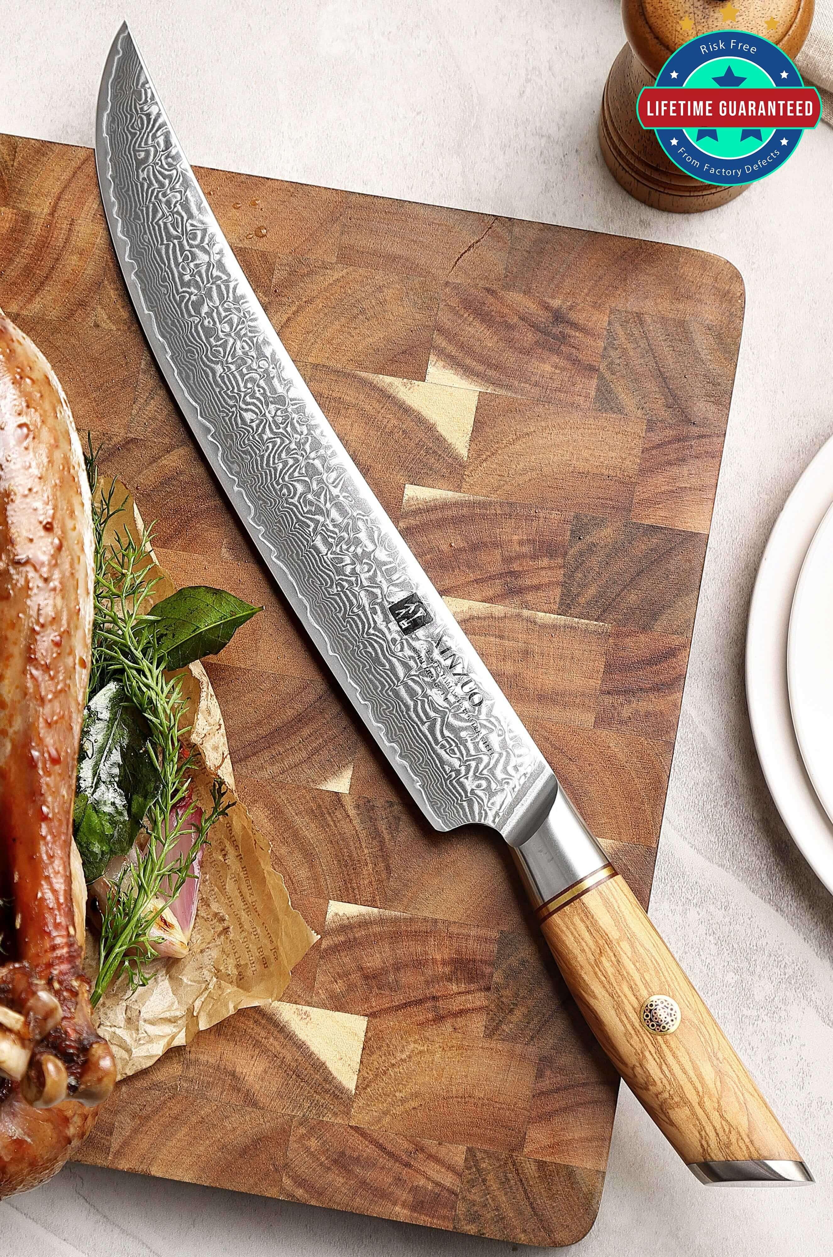Xinxuo B37 Japanese Damascus 73 Layers Powder Steel Kitchen Carving Knife –  The Bamboo Guy