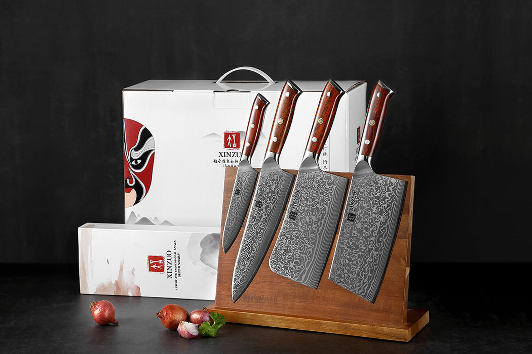 Xinzuo B13R 4 Pcs 67 Layer Damascus Steel Chef Knife Set 6