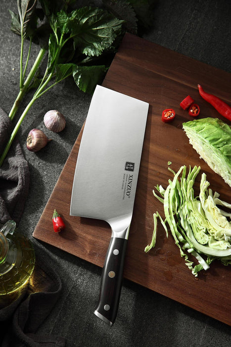 Xinzuo B13S German High Carbon Steel Kitchen Cleaver with Ebony Handle