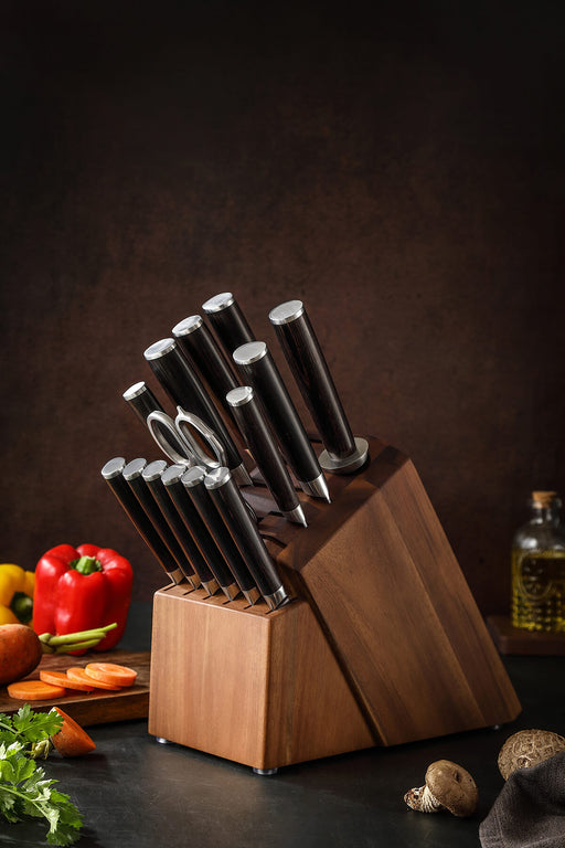 Xinzuo B1H 16 Pcs 67 Layer Damascus Steel Knife Set with Pakka Wood Handle