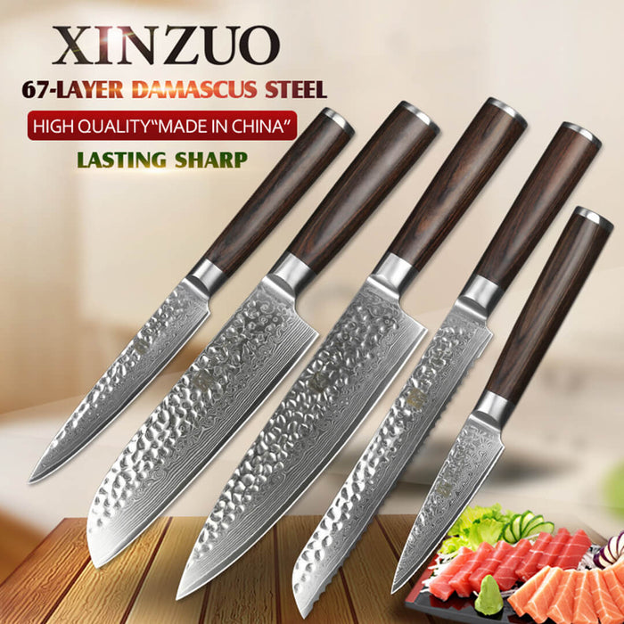 Xinzuo B1H 5 Pcs 67 Layer Damascus Steel Knife Set 8
