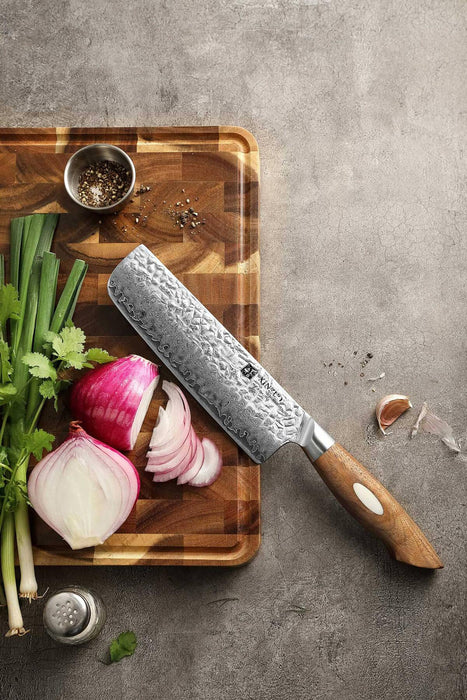 Xinzuo B46W Damascus Nakiri Knife 67 Layer Genuine Japanese AUS-10 Steel