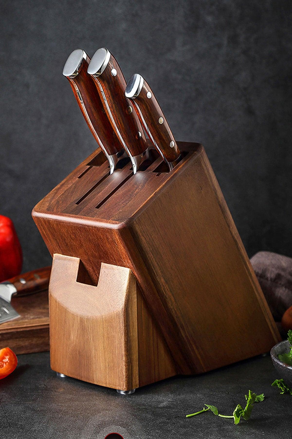 Xinzuo JA5 5 Slot Knife Block Without Knives - 2 Cleavers 2 Xinzuo JA5 5 Slot Knife Block Without Knives - 2 Cleavers 2