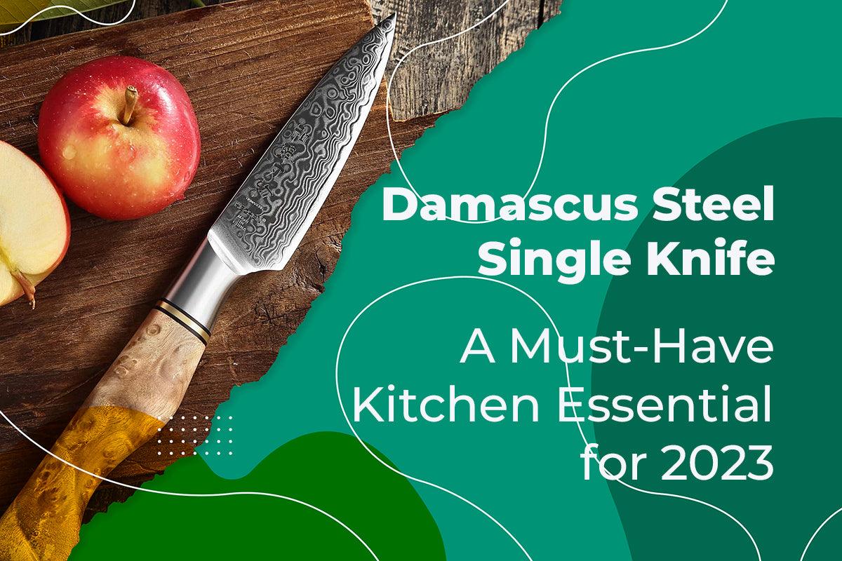 Damascus Steel Single Knife: A Must-Have Kitchen Essential for 2023 - The Bamboo Guy