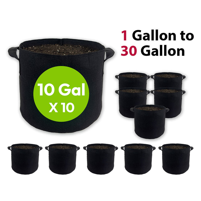 10/20 Pack Plant Grow Bags Heavy Duty Thickened Nonwoven Fabric Pots Reinforced Handles