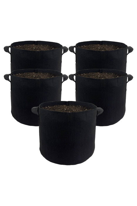 5 Packs Plant Grow Bags Thickened Nonwoven Aeration Fabric