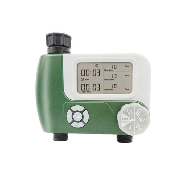 Orbit Programmable battery powered Hose Faucet Timer, Green w/2 Outlets - The Bamboo Guy