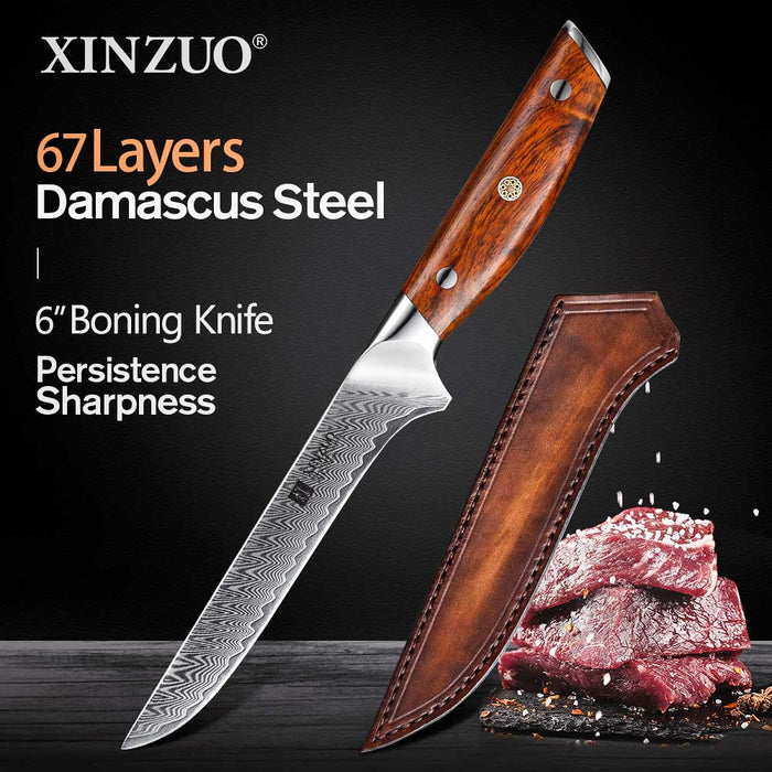 Xinzuo B27 Damascus Steel Boning Knife 6