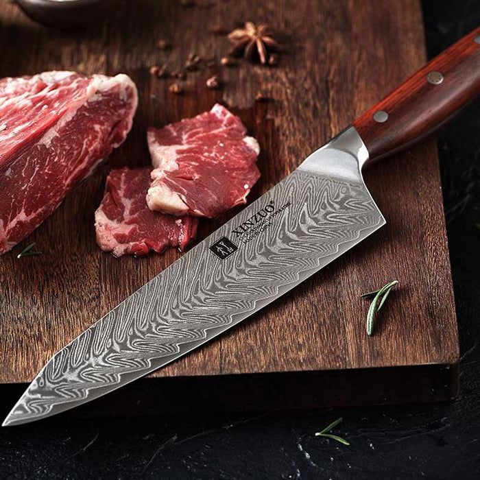 Xinzuo B27 8.3" 67 Layer Japanese Damascus Chef knife Rosewood Handles