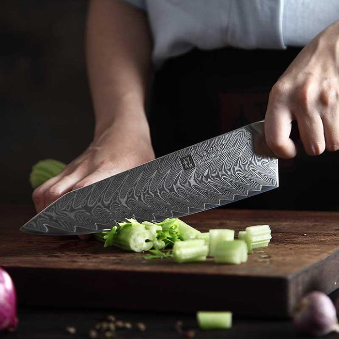 Xinzuo B27 8.3" 67 Layer Japanese Damascus Chef knife Rosewood Handles