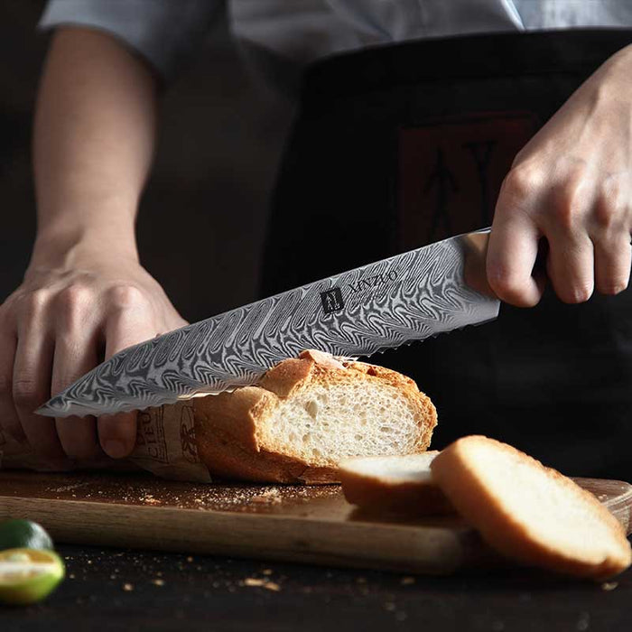 Xinzuo B27 Japanese Damascus Steel Bread Knife 5