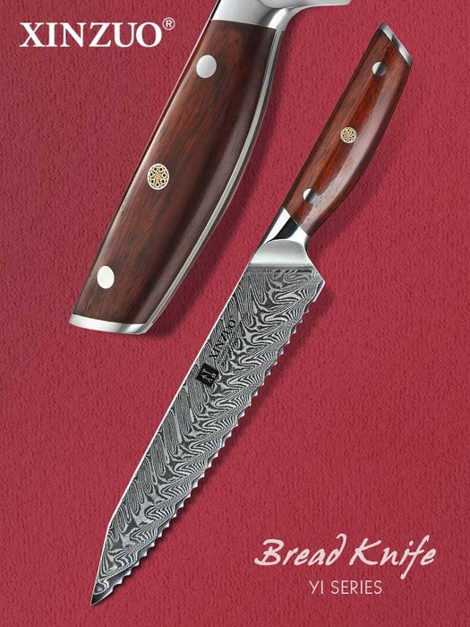 Xinzuo B27 Japanese Damascus Steel Bread Knife 2