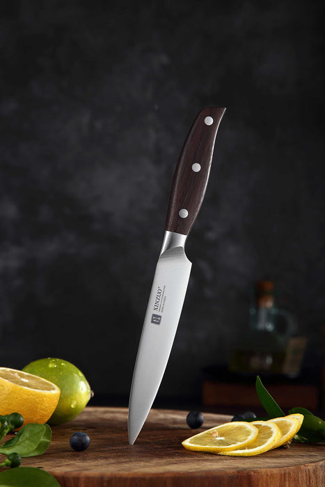 B35 German Steel Utility knife with Red Sandalwood Handle  4