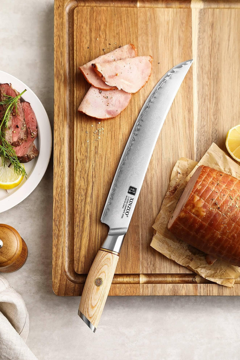 Xinzuo B37S Composite Stainless Steel Carving knife with Pakka Wood Handle