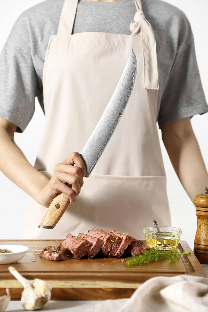 Xinzuo B37S Composite Stainless Steel Carving knife with Pakka Wood Handle