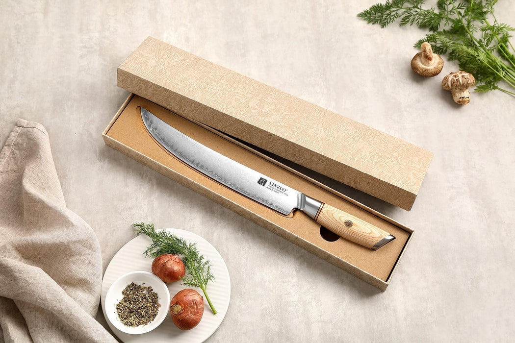 Xinzuo B37S Composite Stainless Steel Carving knife with Pakka Wood Handle - The Bamboo Guy