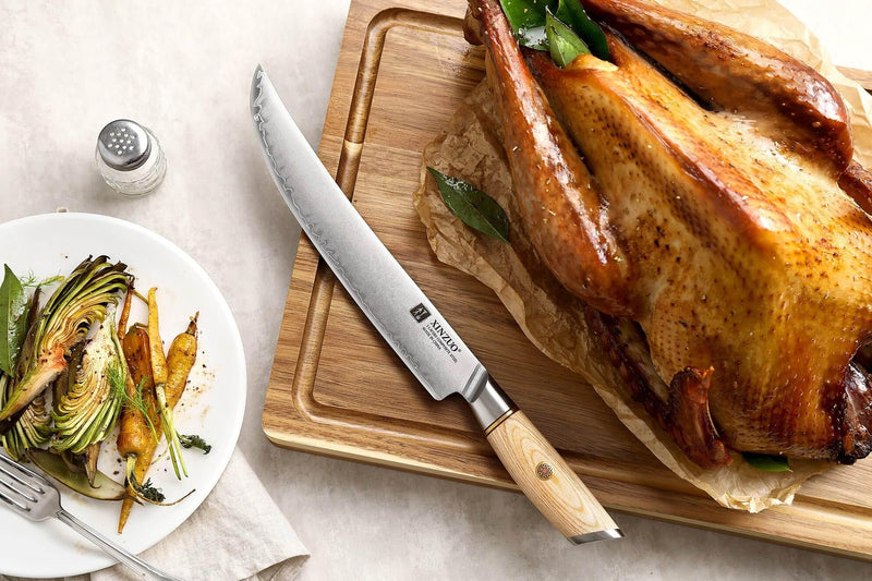 Xinzuo B37S Composite Stainless Steel Carving knife with Pakka Wood Handle