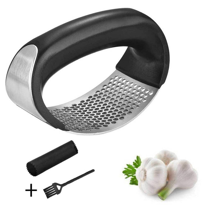 Shenzhen Multi-Functional Household Garlic Press, 430 Stainless Steel Garlic Masher - The Bamboo Guy