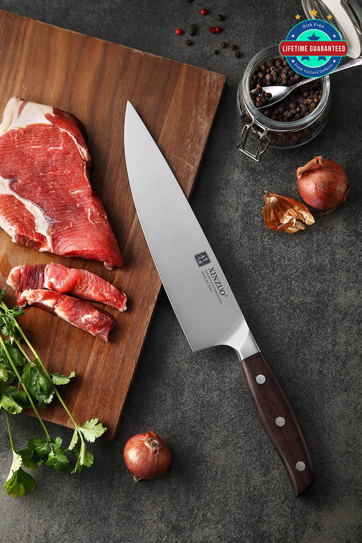 Xinzuo B35 High Carbon Steel Chef Knife Red Sandalwood Handle