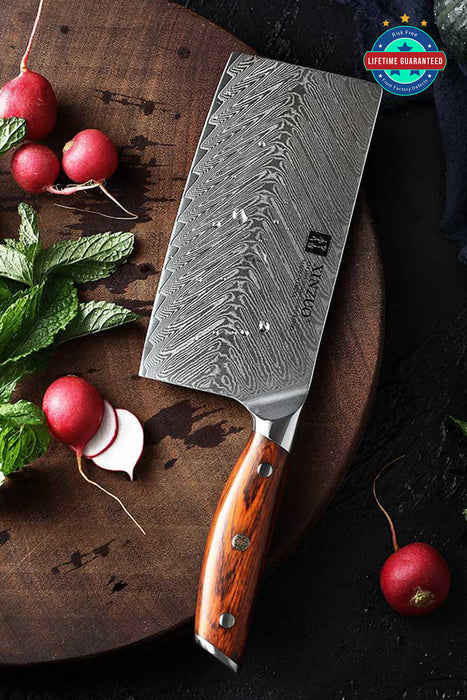 Xinzuo B27 67 Layer Japanese Damascus Steel Cleaver Knife