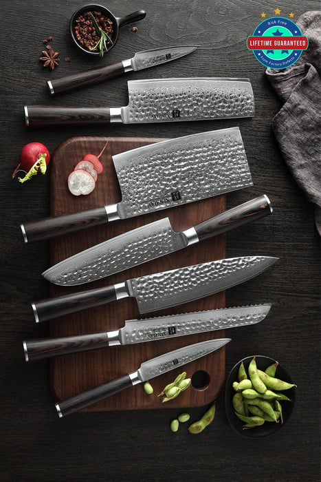 Xinzuo B1H 7 Pcs 67 Layer Damascus Steel Knife Set