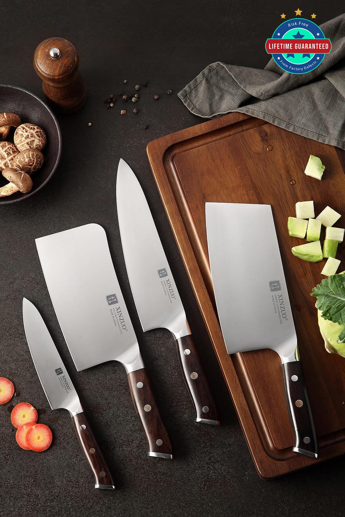Xinzuo B13S 4 Pcs German High Carbon Steel Kitchen Knife Set with