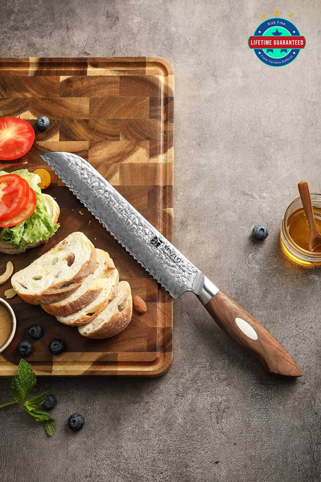 Xinzuo B46W Damascus Bread Knife