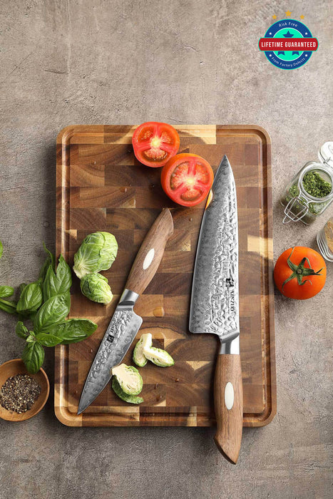 Xinzuo B46W 2 Pcs Damascus Chef Knife Set