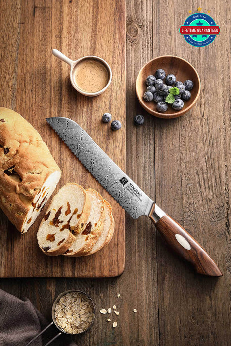 Xinzuo B46D 110 Layer Damascus Bread Knife