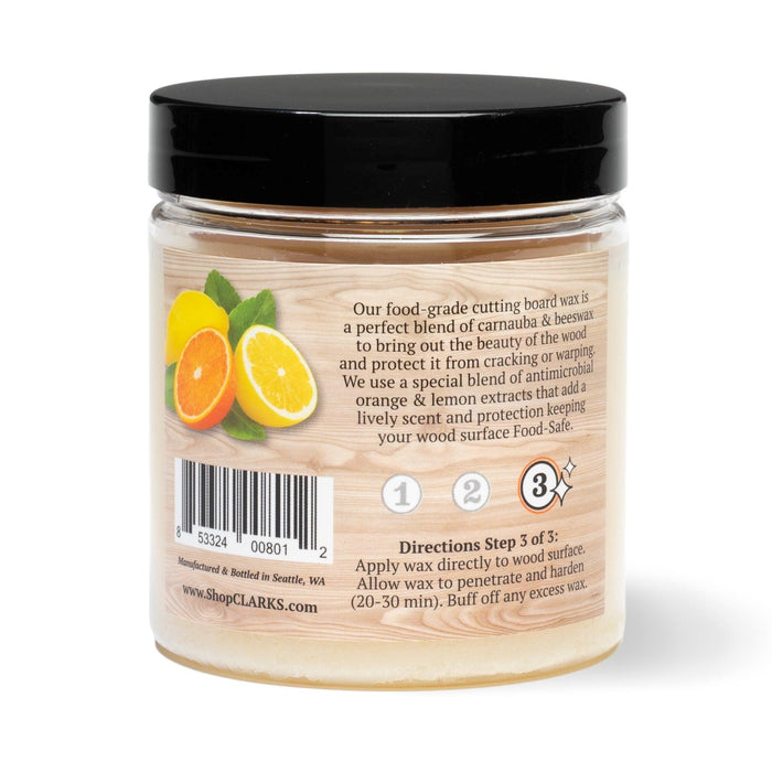 CLARK'S Cutting Board Finish Wax - Orange and Lemon Scented - The Bamboo Guy