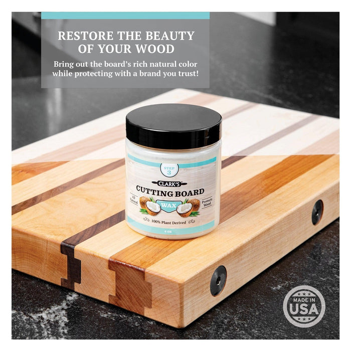 CLARK'S Coconut Cutting Board Wax - With Carnauba and Beeswax - The Bamboo Guy