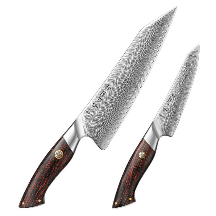 HEZHEN B38 2 Pcs 73 Layer Damascus Chef Knife Set 8