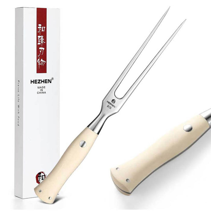 HEZHEN B38H Stainless Steel Turkey Fork Meat Fork & BBQ Fork G10 Handle 11