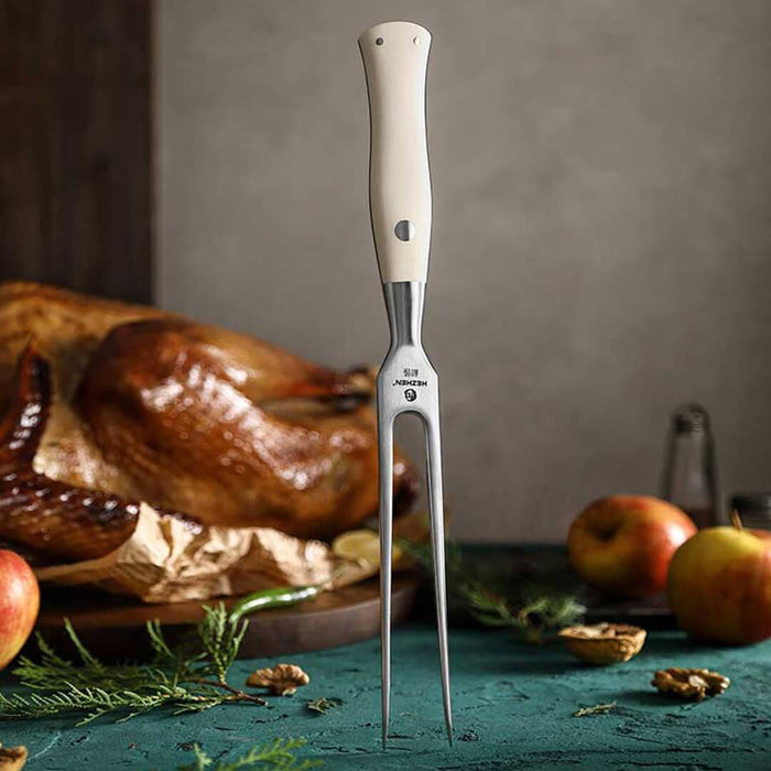 HEZHEN B38H Stainless Steel Turkey Fork Meat Fork & BBQ Fork G10 Handle 7