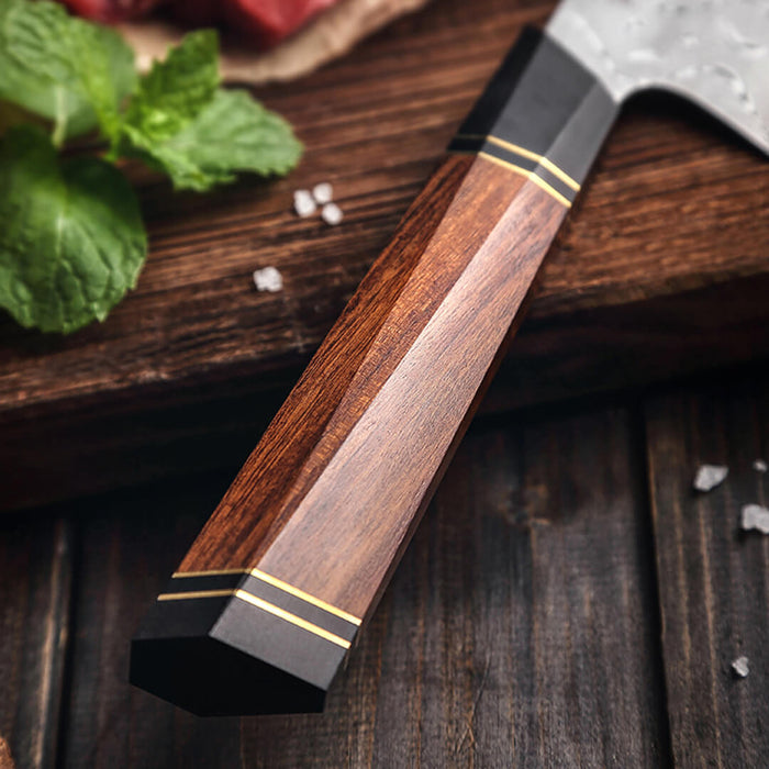 HEZHEN F2 3 Pcs 110 Layer Damascus Chef Knife Set with Desert Ironwood Handles