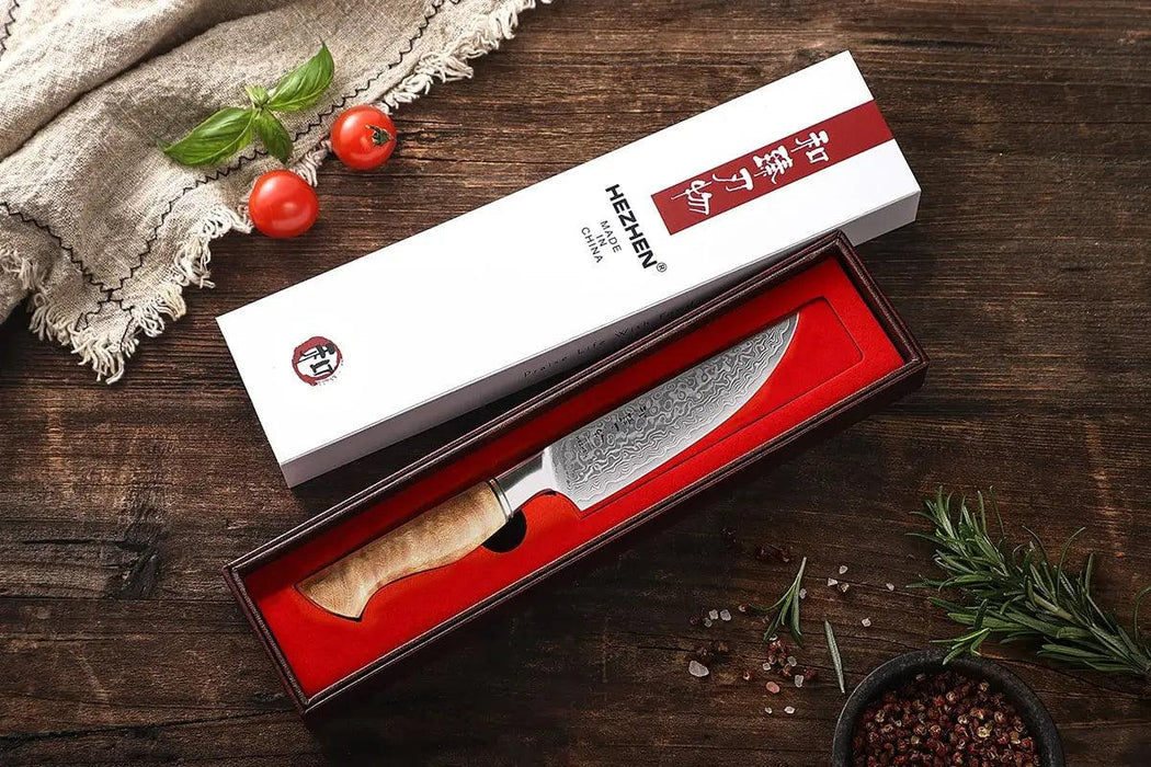 Hezhen B30 Professional Japanese 67-layer High Carbon Damascus Steel Steak Knife