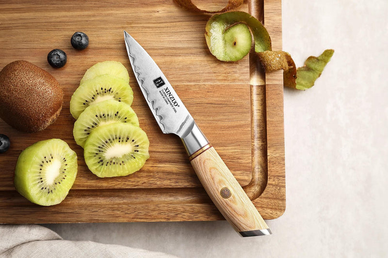 Xinzou B37S Composite Stainless Steel Paring knife with Pakka Wood Handle