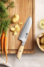 Xinzou B37S Composite Stainless Steel Santoku knife with Pakka Wood Handle