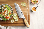 Xinzou B37S Composite Stainless Steel Santoku knife with Pakka Wood Handle