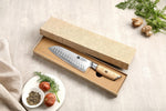 Xinzou B37S Composite Stainless Steel Santoku knife with Pakka Wood Handle