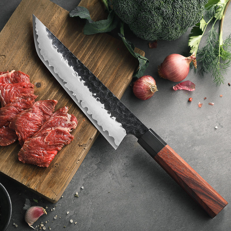 HEZHEN PM8S Damascus Forged 8.5” Sakimaru Three-layer Composite