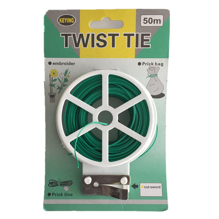 Garden & Home Wire Twist Tiesb165' (50m) Multipurpose Wire Twist for Garden Vegetables, Flowers, Bread Bags Garbage Twist Ties Heavy Duty Plastic Coated Wire Ties - The Bamboo Guy