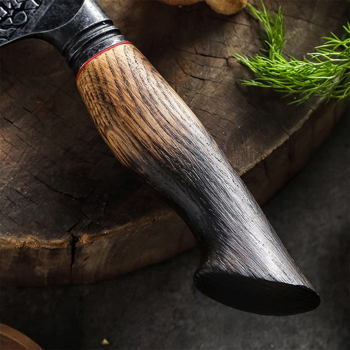 Xinzuo X06 67 Layers Damascus Steel Cleaver Knife Burnt White Oak Handles