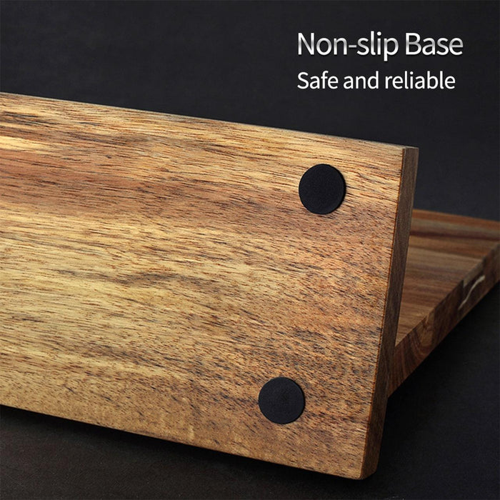 XINZUO Acacia Wood Magnetic Knife Holder Knife Stand - The Bamboo Guy