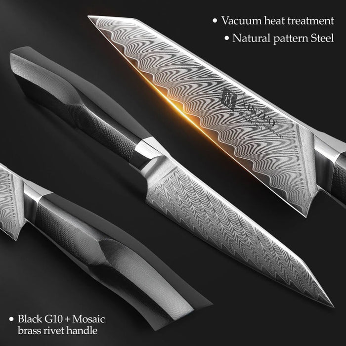 XINZUO B32 2 Pcs Kitchen Knife Set Black G10 Handle 5