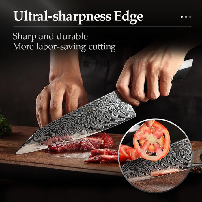 XINZUO B32 2 Pcs Kitchen Knife Set Black G10 Handle 6